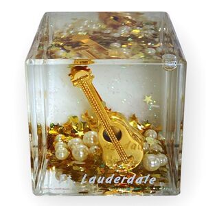 Ft Lauderdale Fort Lauderdale Florida Snow Globe Cube Souvenir Acrylic Guitar